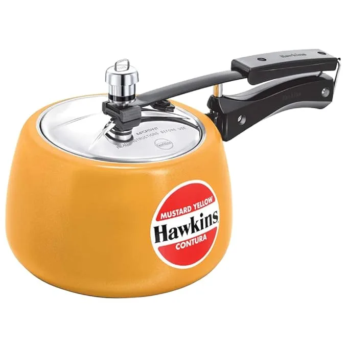 Hawkins Ceramic Non-Stick Coated Yellow Pressure Cooker 3L (CMY30)
